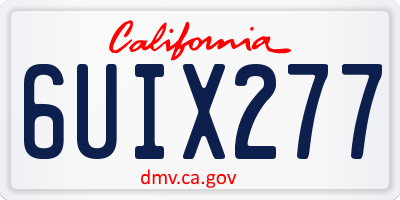 CA license plate 6UIX277