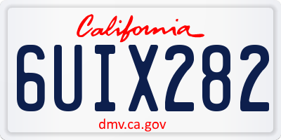 CA license plate 6UIX282