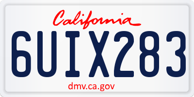 CA license plate 6UIX283