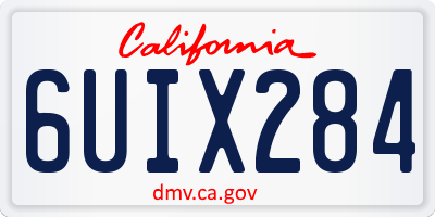 CA license plate 6UIX284