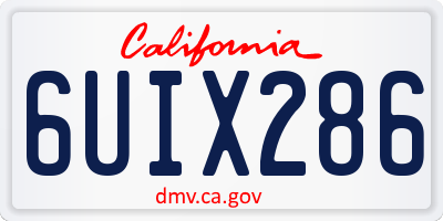 CA license plate 6UIX286