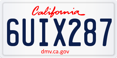 CA license plate 6UIX287