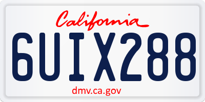 CA license plate 6UIX288