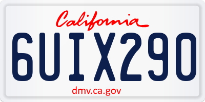 CA license plate 6UIX290