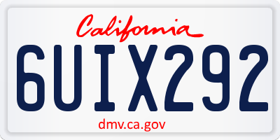 CA license plate 6UIX292