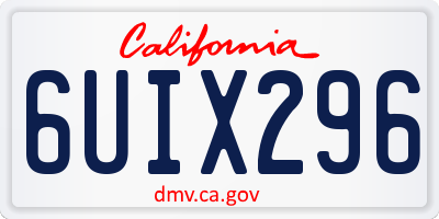 CA license plate 6UIX296