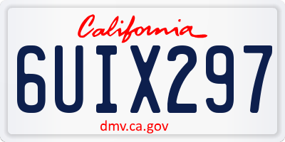 CA license plate 6UIX297