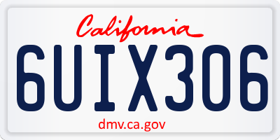 CA license plate 6UIX306