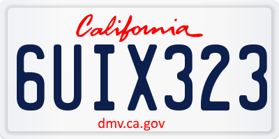 CA license plate 6UIX323