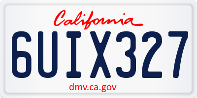 CA license plate 6UIX327