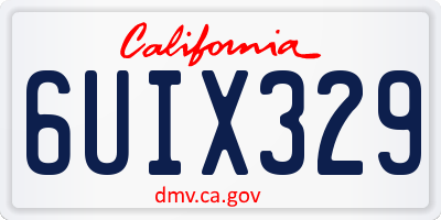 CA license plate 6UIX329