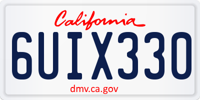 CA license plate 6UIX330