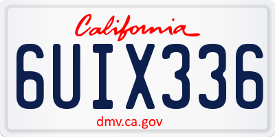 CA license plate 6UIX336
