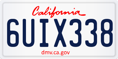 CA license plate 6UIX338