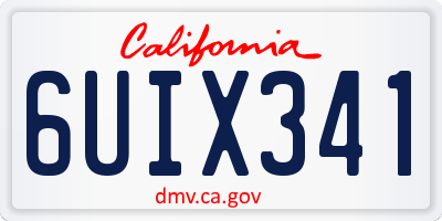 CA license plate 6UIX341