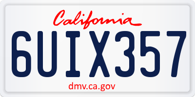 CA license plate 6UIX357