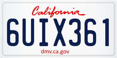 CA license plate 6UIX361