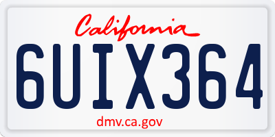 CA license plate 6UIX364