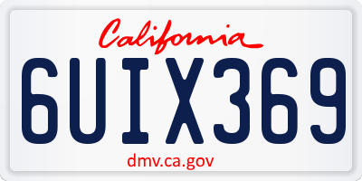 CA license plate 6UIX369