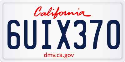 CA license plate 6UIX370
