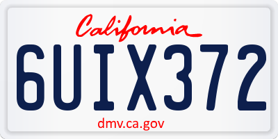 CA license plate 6UIX372
