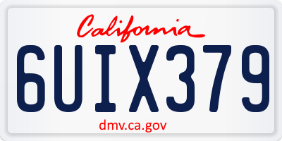 CA license plate 6UIX379