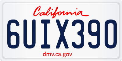 CA license plate 6UIX390