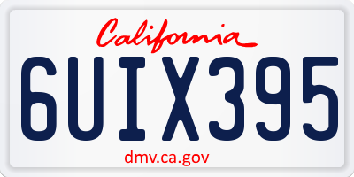 CA license plate 6UIX395