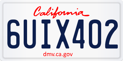 CA license plate 6UIX402