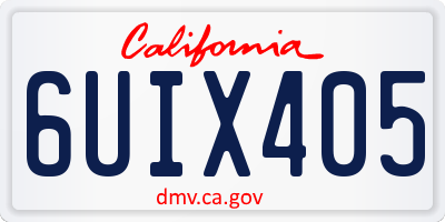 CA license plate 6UIX405