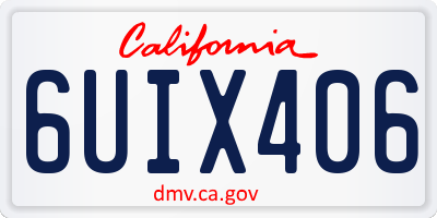 CA license plate 6UIX406