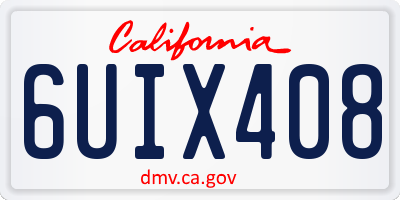 CA license plate 6UIX408