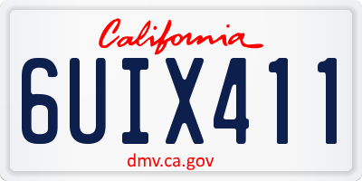 CA license plate 6UIX411