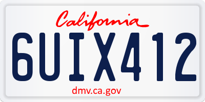CA license plate 6UIX412