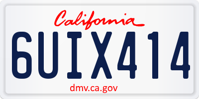 CA license plate 6UIX414