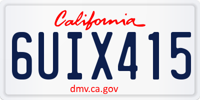 CA license plate 6UIX415