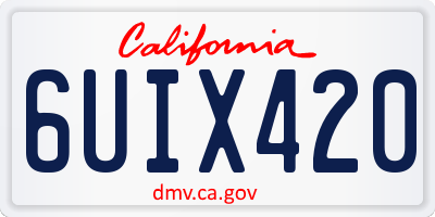 CA license plate 6UIX420