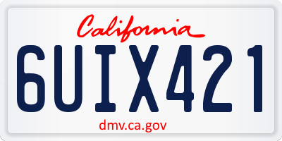 CA license plate 6UIX421