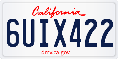 CA license plate 6UIX422