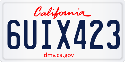 CA license plate 6UIX423