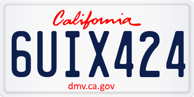 CA license plate 6UIX424
