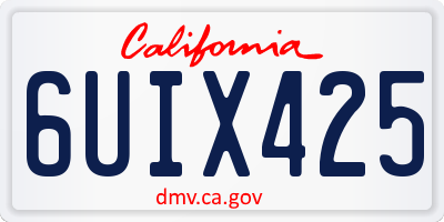 CA license plate 6UIX425