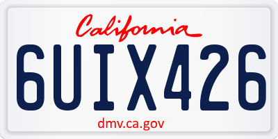 CA license plate 6UIX426