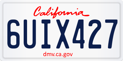 CA license plate 6UIX427