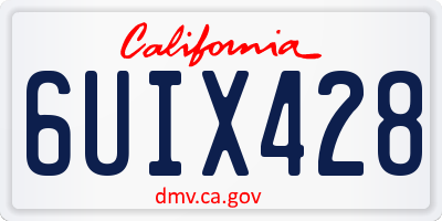 CA license plate 6UIX428