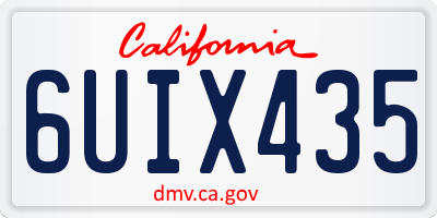 CA license plate 6UIX435
