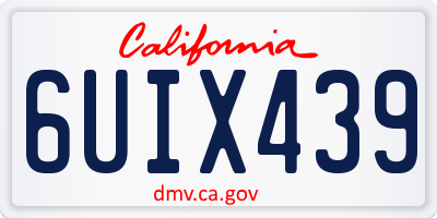 CA license plate 6UIX439