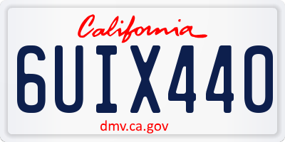 CA license plate 6UIX440