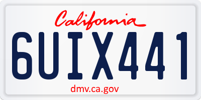 CA license plate 6UIX441