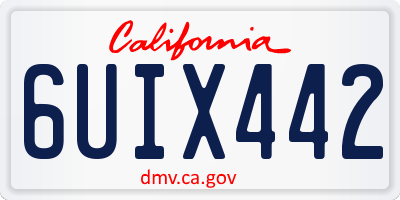 CA license plate 6UIX442